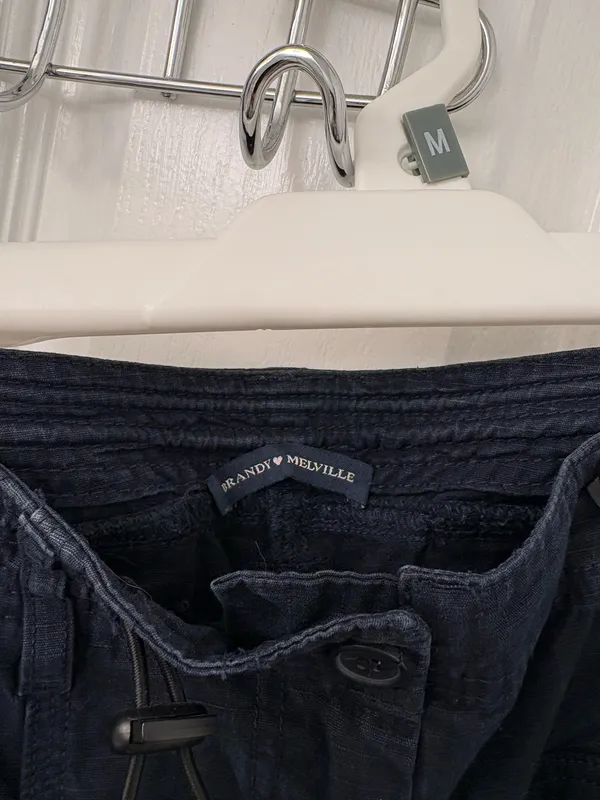 Brandy Melville Pants Cargo Navy Blue - Image 3