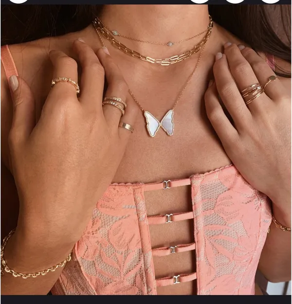 Butterfly Necklace Gold - Image 6