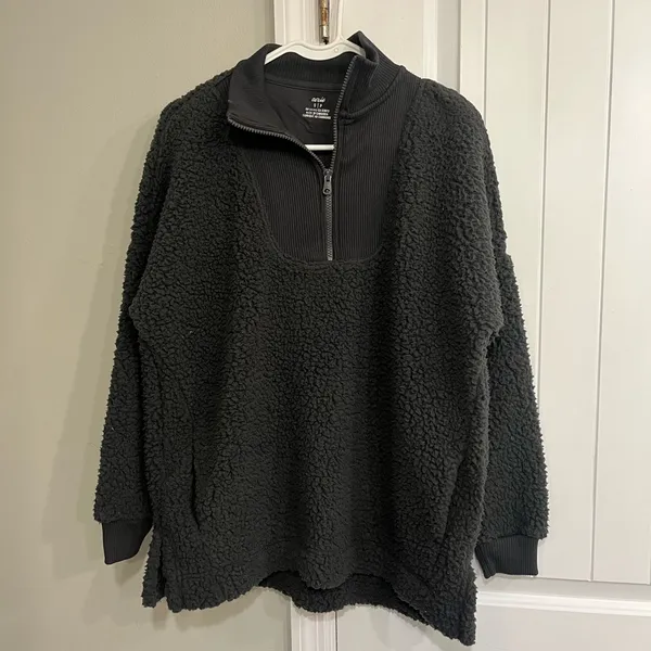 Aerie Dream Sherpa Quarter Zip Pullover Sweatshirt Women’s Small - Image 5