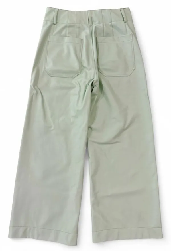 Maeve by Anthropologie The Colette Wide Leg Crop Faux Leather Edition Mint 27P - Image 7