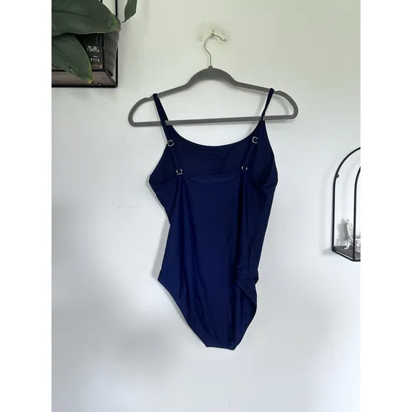 NWT Quince Deep Navy Blue Italian Cami One-Piece Swimsuit Large - Image 4