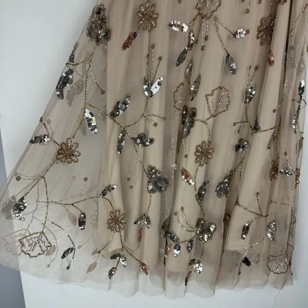 NWT Altar’d State Embellished Jewel Beaded Swing Dress Sz Small Mini Mesh Tulle - Image 9