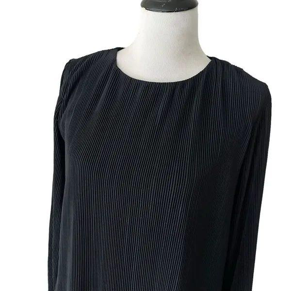 Abercrombie & Fitch Satin Micro Pleated Black Mini Dress Womens XXS Tall Party - Image 5
