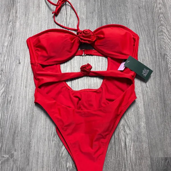 Wild Fable Rosette High Leg Extra Cheeky One Piece Bathing Suit - Image 2