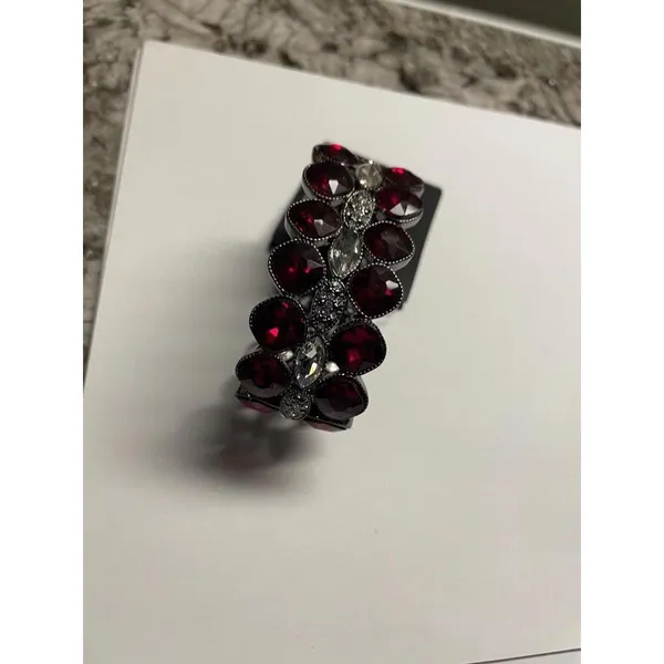 Kohl’s NWT Gunmetal Red Rhinestone Stretchy Stretch Bracelet MSRP $34 -Nice Gift - Image 7
