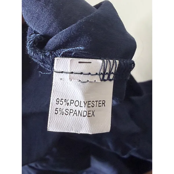 Navy Blue Maxi Halter Dress Boho Tie Back Pockets Size M - Image 7