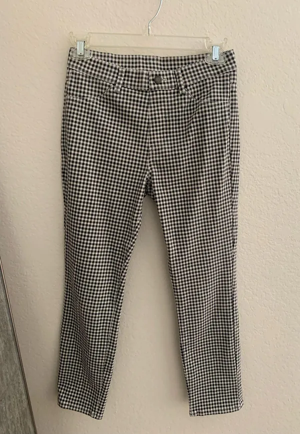 Uniqlo Black and White Gingham Pants - Image 2