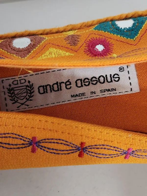 Andre Assous Orange Embroidered Espadrille Slip-On Shoes Size 9.5 - Image 13