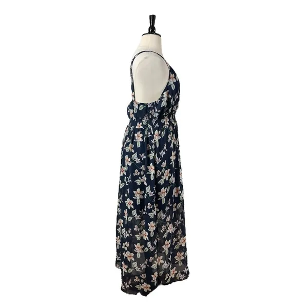 3rd + Malt New Midi Dress Smocked Hi Low Blue Pink Floral Women’s Plus Size 3XL - Image 3