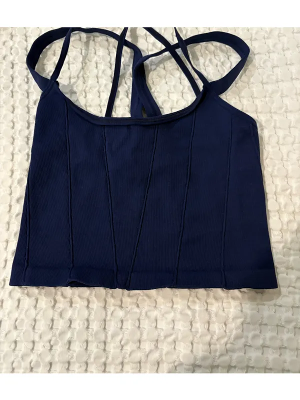 Free People Movement Stay With Me Blue Tank Size M/L - Image 2