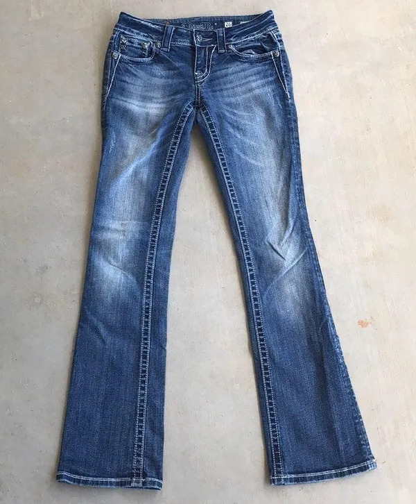 Miss Me Boot Cut Fleur De Lis Bling Jeans LONG - Image 2