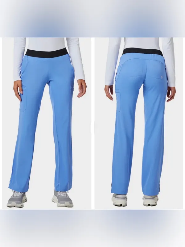Women's Healing Hands Rachel 7-pocket Cecil Blue Scrub Pants Size Petite Small - Image 2