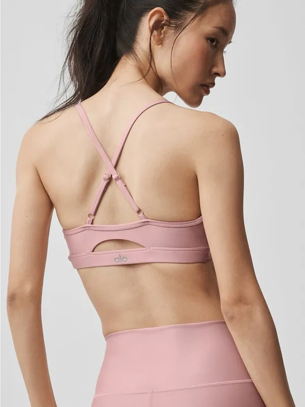 Alo Yoga NWT Airlift Intrigue Bra Vintage Pink Seamless Scoop Bralette Size S - Image 2