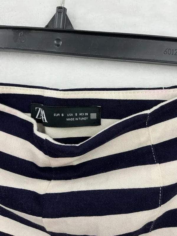 Zara Navy and White Striped Belted Shorts 813 - Image 3