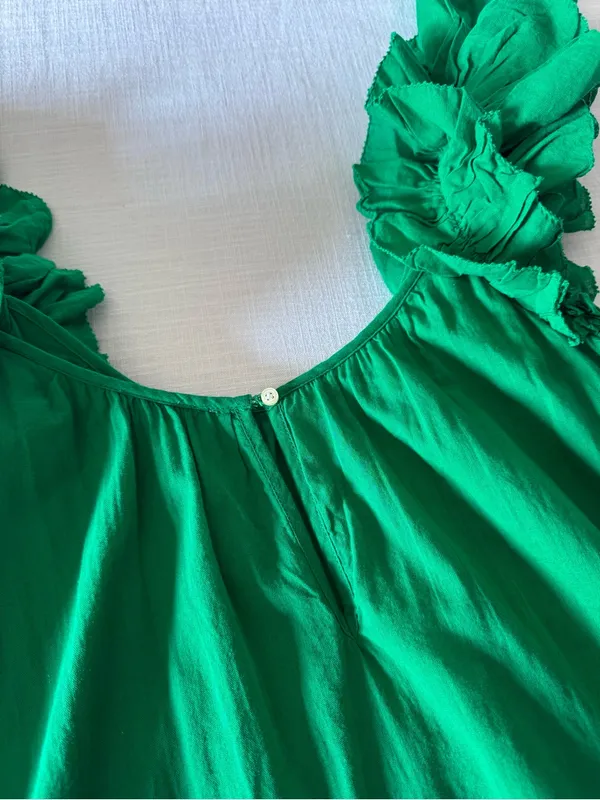 The GREAT Ruffle Green Cover-Up Dress -size small - Image 9