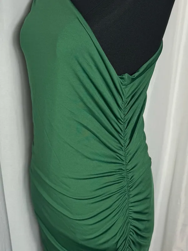 Botique style homecoming party fits One-Shoulder Emerald Green Sheath Dress XL - Image 10