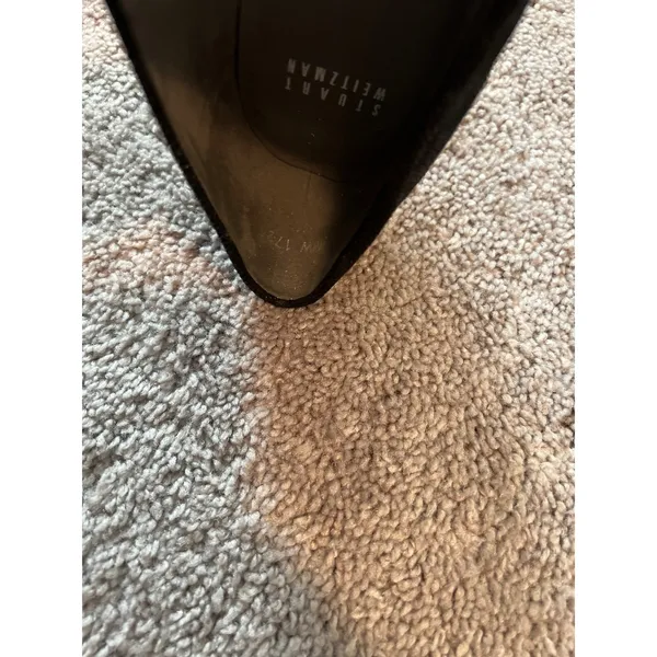 Stuart Weitzman Women Black Textured Shimmer Wedge Pumps Size 9N Made in Spain - Image 6