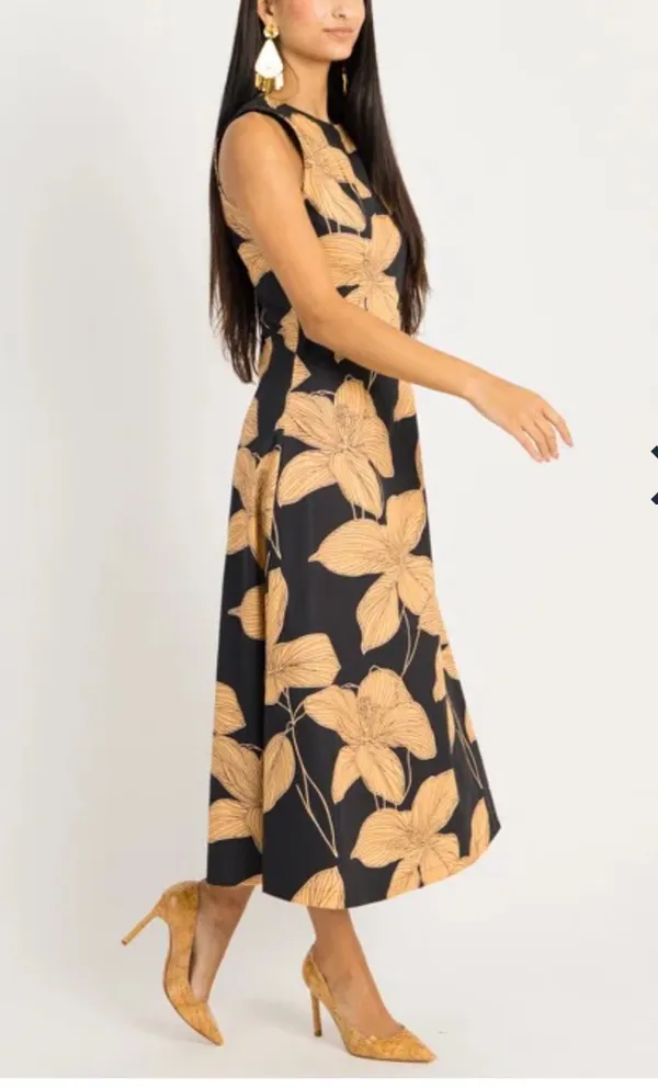 The Clothing Exchange Company NWOT Black and Tan Floral Dress - Image 2