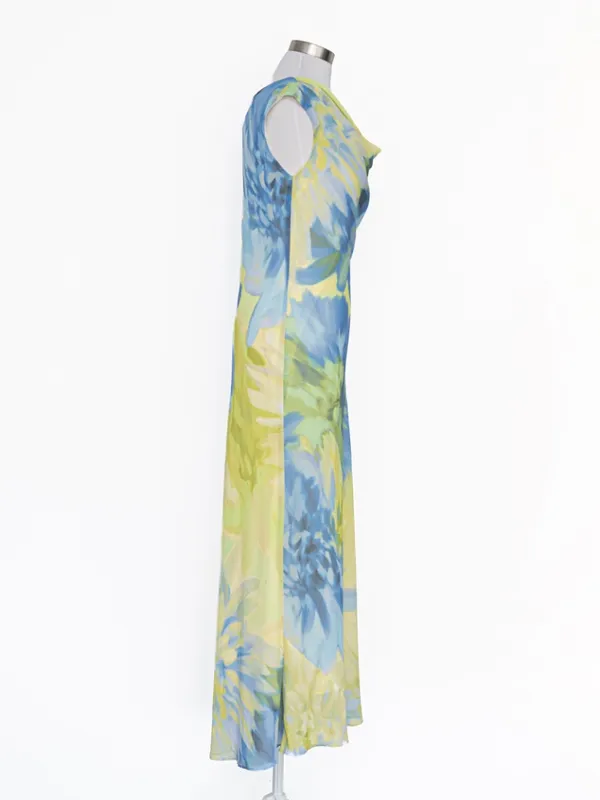 Betsy & Adam - Petite Floral Chiffon Maxi Dress - Image 5