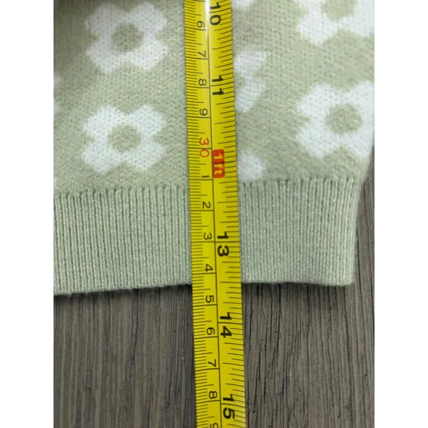 Princess Polly Green Print Mock Neck Sweater Women’s XS/S Cropped Knit - Image 6