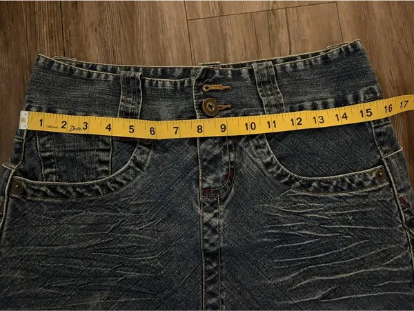 VTG Y2K Periscope Micro Mini Denim Jean Skirt Sz 5 - Image 4