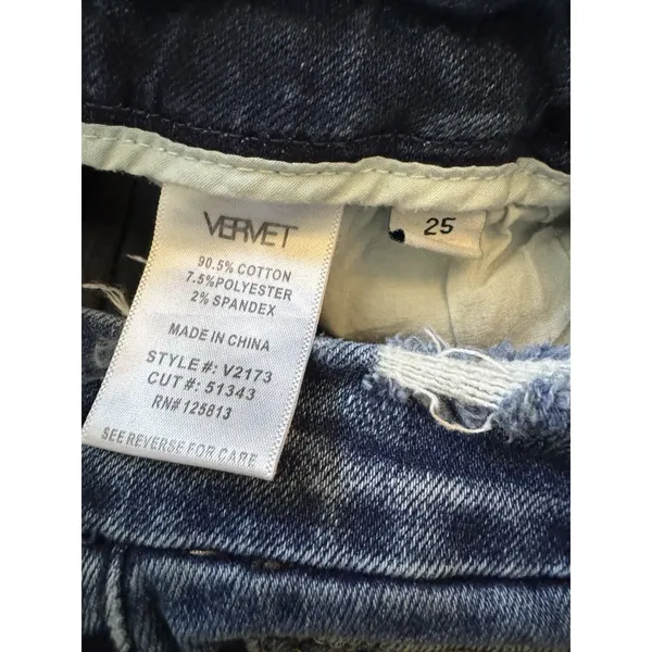 Vervet Jeans Womens 25 Blue Denim Stretch Mid Rise Fray Distressed Ankle Skinny‎ - Image 8