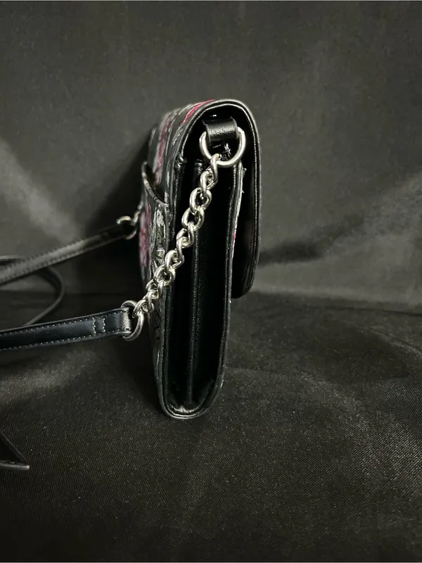Nine West Black Floral Crossbody with Pink and Cream Blooms - Image 8