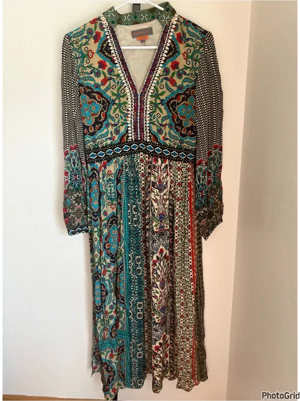 Anthropologie Bhauni by Jyoti Boho Printed Maxi Dress Embellished - Image 2