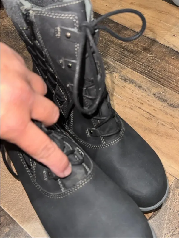 JBU Black Quilted Lace Up & zip Ankle Boots 9 wide new - Image 4