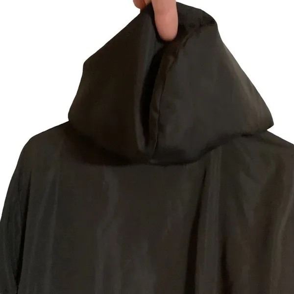 Brandy Melville Windbreaker Jacket Womens OS Black Bear Logo Hooded Full Zip - Image 4