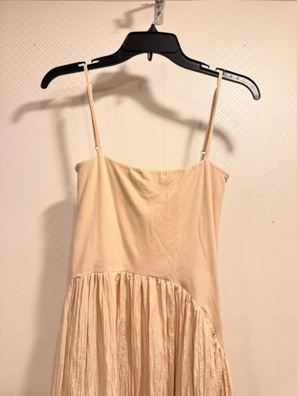 Anthropologie Find Me Now Gold Asymmetric Drop Waist Maxi Elegant Dress Modern Evening Size XS - Image 6