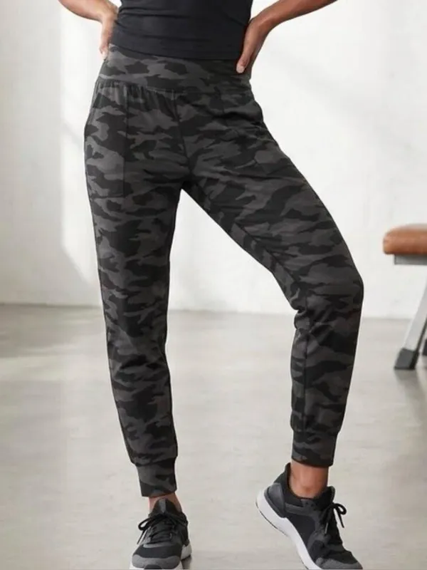 Athleta Salutation Camo‎ Jogger Black Gray Joggers Small - Image 2