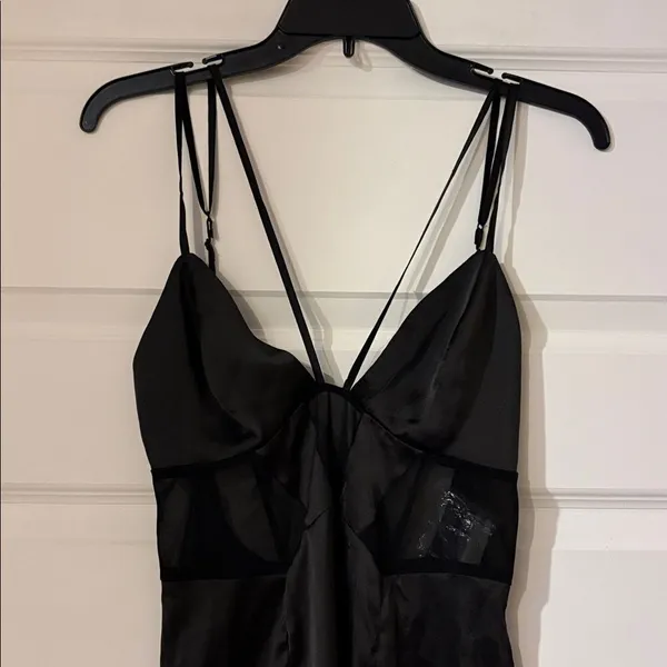 By Anthropologie Black Mesh Slip Dress, NWT - Image 5