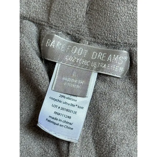 Barefoot Dreams CozyChic Ultra Lite Taupe Knit Shorts Womens loungewear Size L - Image 3