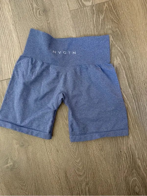 NVGTN High-Waist Navy Blue Active Shorts - Image 3