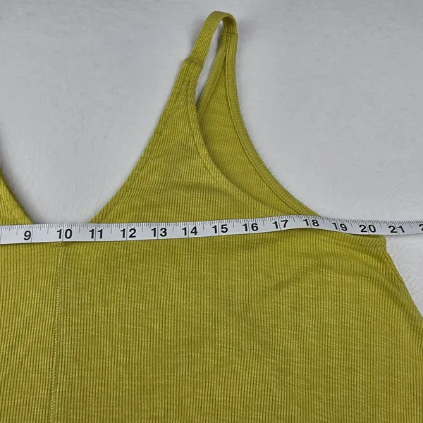 Intimately Free People Chartreuse Yellow Ribbed V-Neck Flowy Tank Top Small - Image 5