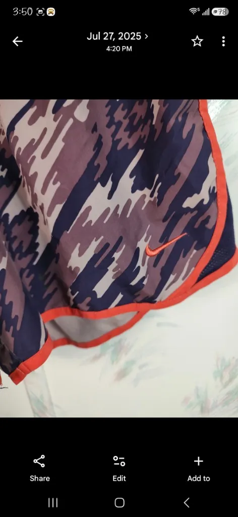 Nike Dri-Fit Purple Printed Shorts - Image 4