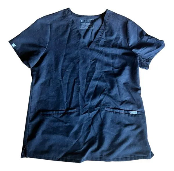 FIGS Casma Three-Pocket Scrub Top Black Size Medium - Image 2