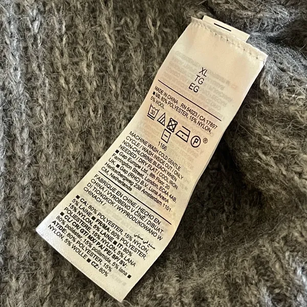 Old Navy Gray Ribbed Long Sleeve Pullover Crewneck Sweater XL - Image 3