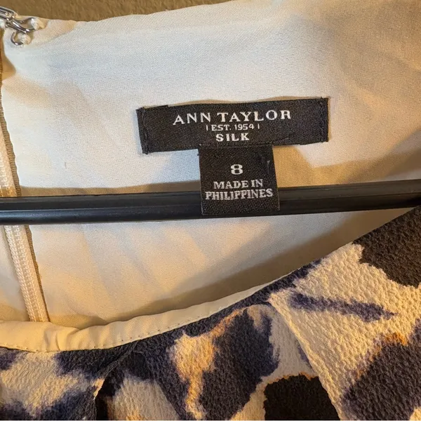 Ann Taylor 97%‎ Silk Abstract Print Sheath Dress Size 8 - Image 4