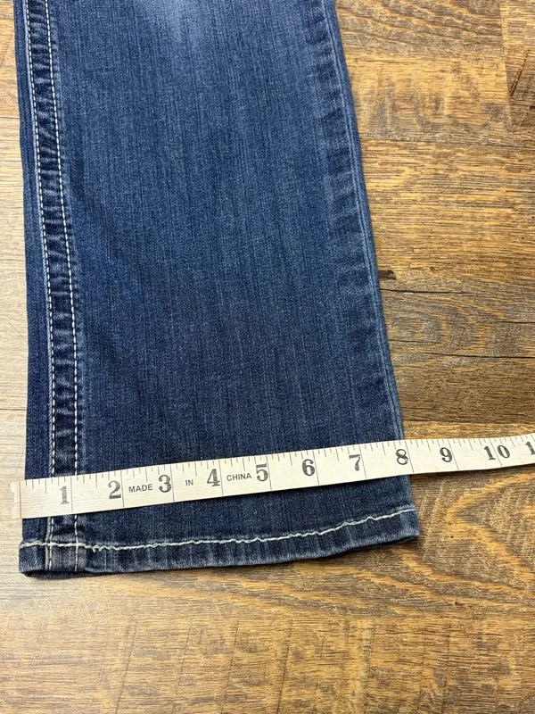 Ariat R.E.A.L. Straight Leg Jeans Womens 32R Stretch Mid Rise Western Stitch - Image 3