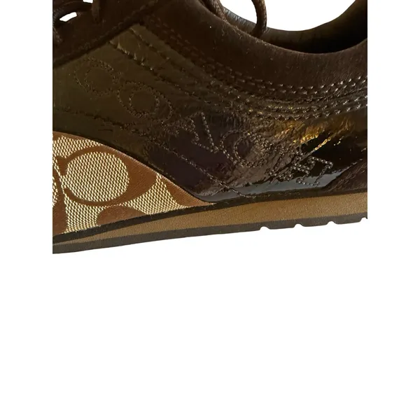 COACH Shoes Womens Size 10 Kodie Brown Signature C Logo Low Top Sneaker Comfort - Image 7