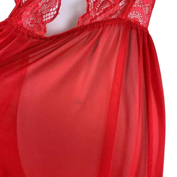 Ann Summers Red Lace Sheer Babydoll Lingerie Halter Nightie Small Sexy Sleepwear - Image 3