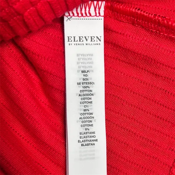 NWT EleVen Venus Williams M Red Ribbed Cotton Tennis Golf Performance Hoodie Top - Image 13