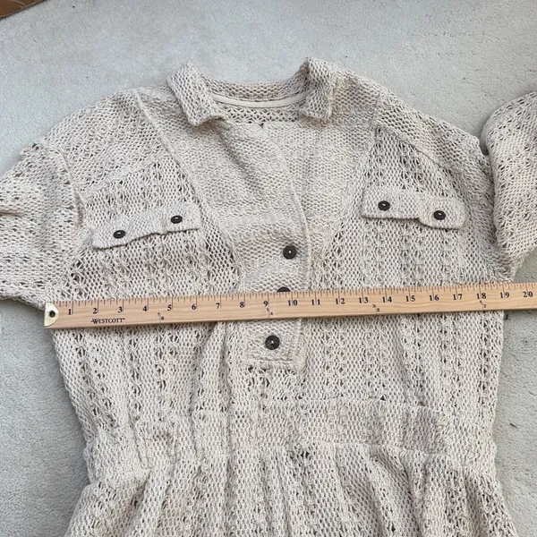 Free People Beach Ryan Crochet Romper in Summer Khaki Size Medium - Image 7