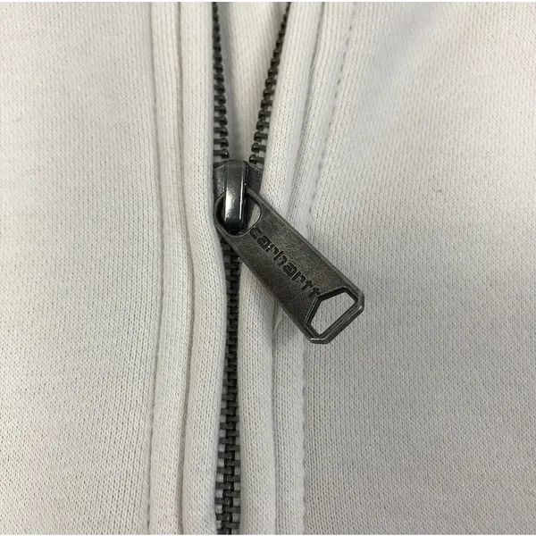 CARHARTT Relaxed-Fit Quarter-Zip Sweatshirt W's Sz M Cream Fleece Inside Cozy - Image 7