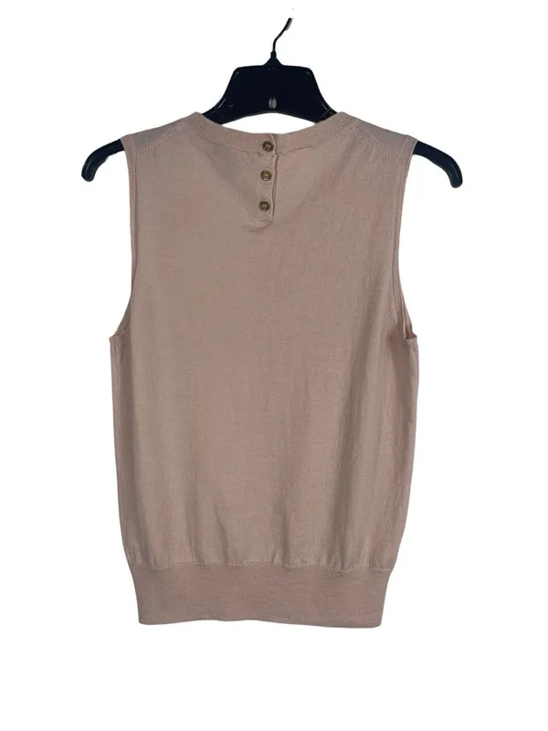 J. Crew 100% Merino Wool Sleeveless Sweater Shell Top Blush Minimalist Preppy M - Image 2
