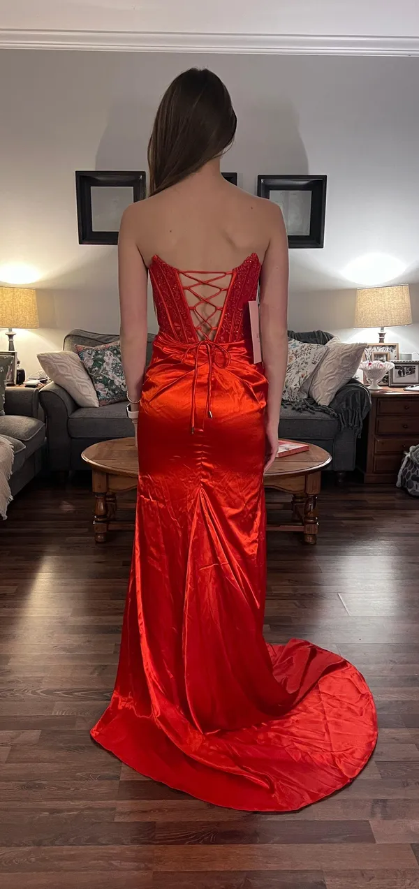 Red Prom Dress Size 0 - Image 3