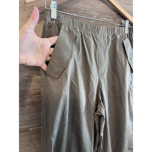 Zara Green Wide Leg Parachute Pants Women Small Balloon Cargo Style - Image 2