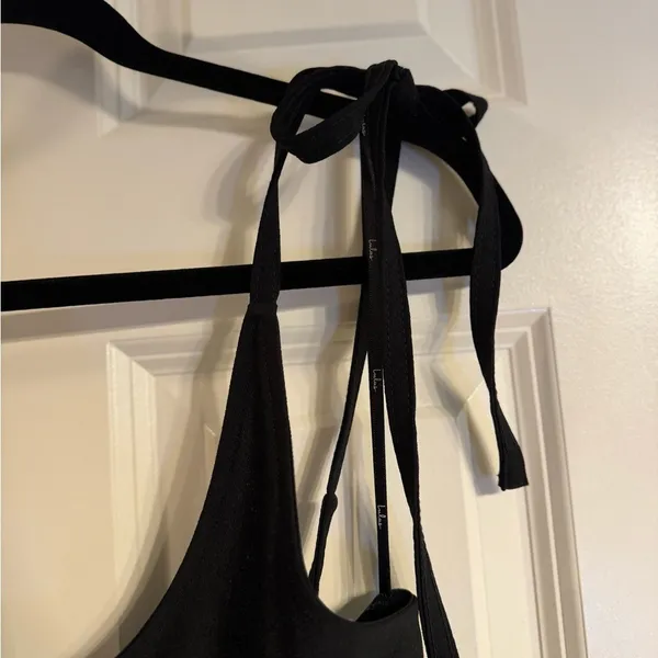 Lulus black full length‎ dress with tied sleeve, medium - Image 6
